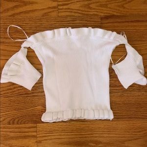 White flowy off the shoulder top